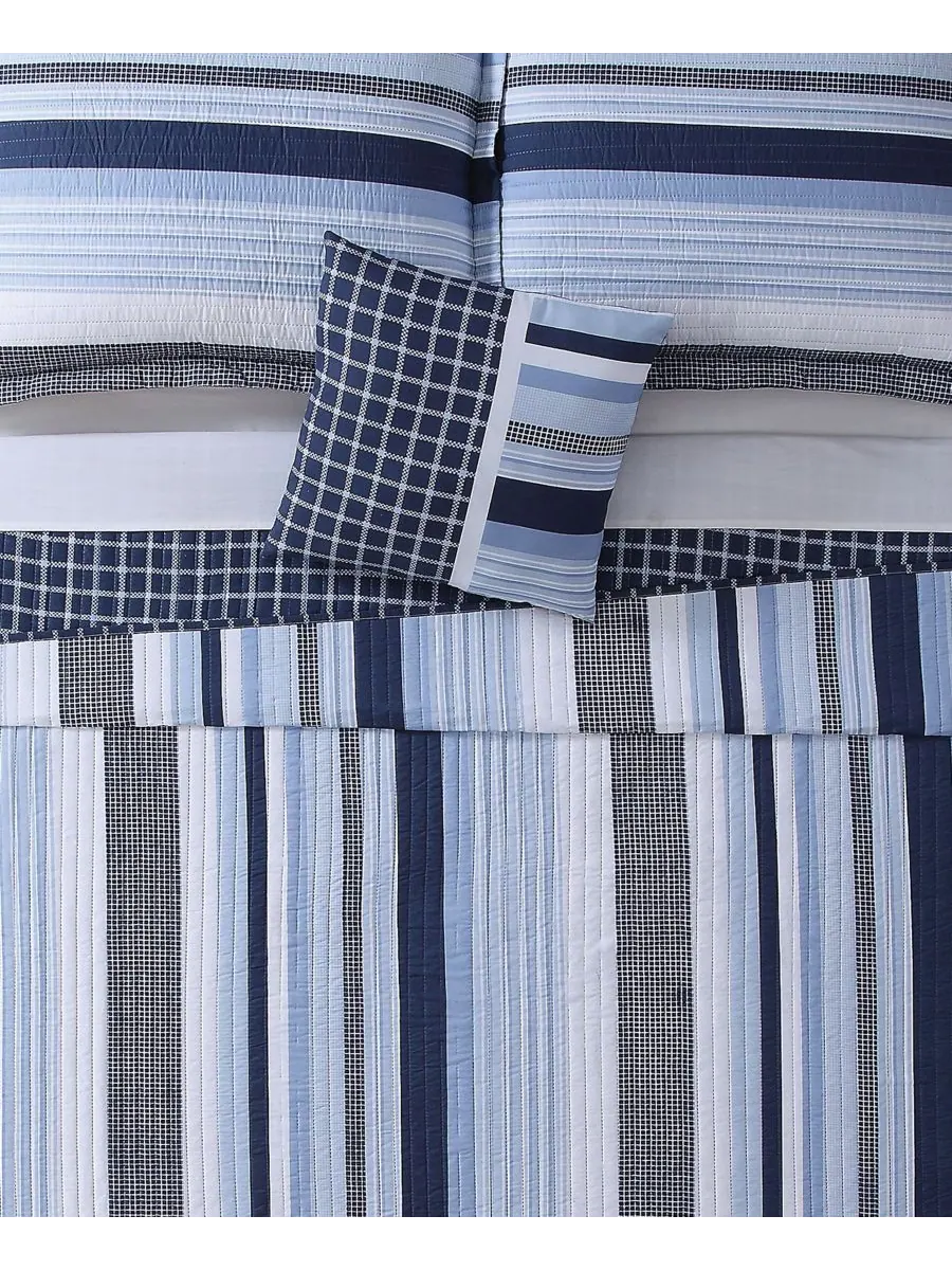 Детский двусторонний стеганый комплект постельного белья Mason Stripe, 3 предмета, размер Twin My — изображение 5 из 5