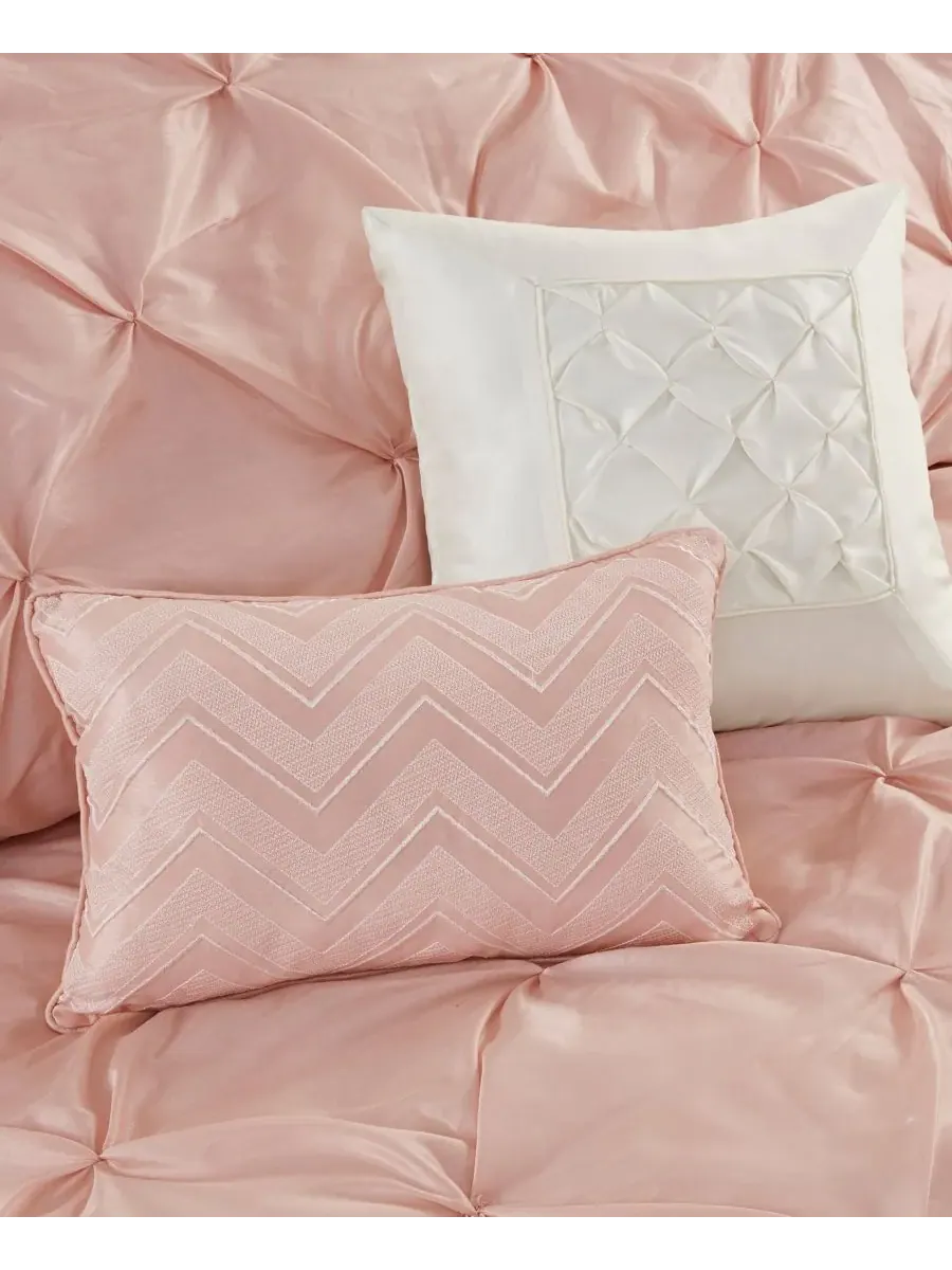 Комплект постельного белья Joella, 24 предмета, размер Queen Madison Park Essentials — изображение 9 из 9, пудровый розовый