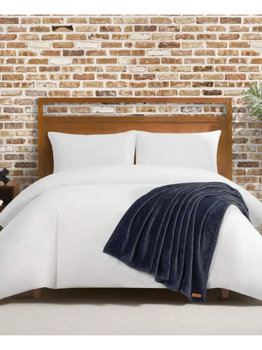 Мягкий плед из плотной плюшевой ткани, 50 x 70 дюймов Lucky Brand — изображение 2 из 7, синий