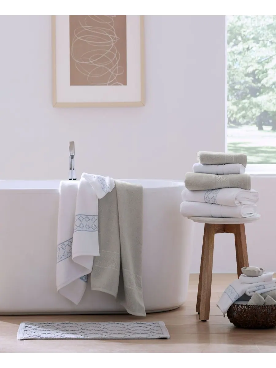 Набор из 2 банных полотенец Martex Allergen-Resistant Savoy Clean Design Home, White, Towel Sets — изображение 5 из 6, белый
