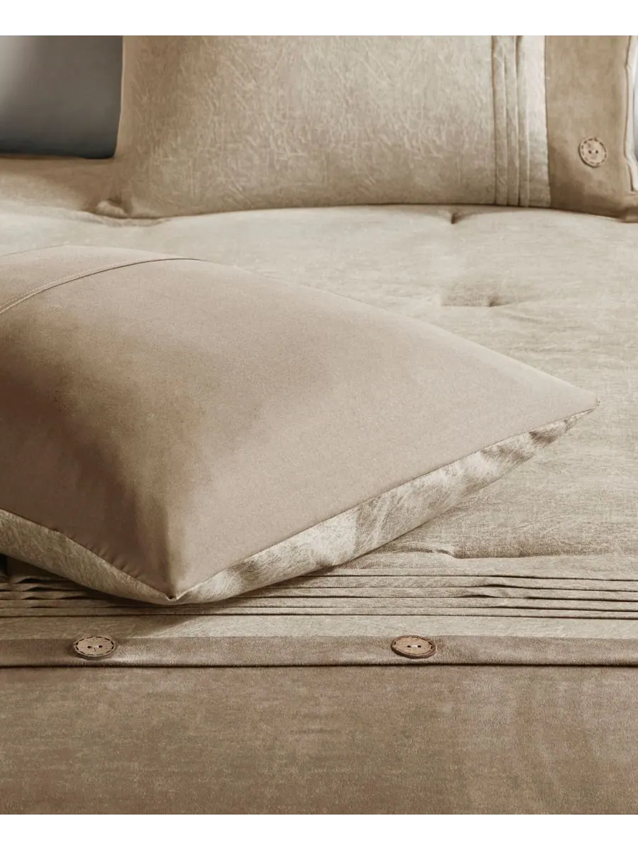 Комплект постельного белья Boone Microsuede из 7 предметов, размер Queen Madison Park — изображение 10 из 10, бежевый