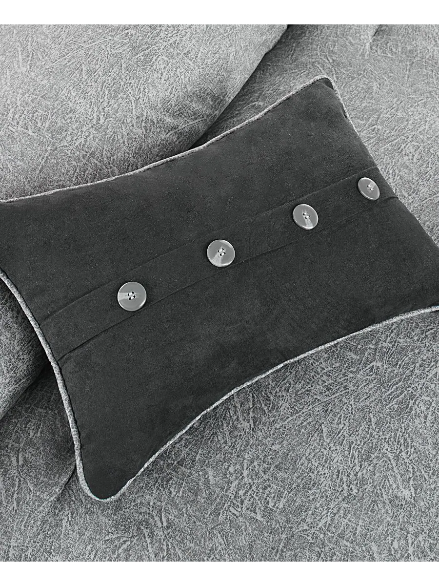 Комплект постельного белья Boone Microsuede из 7 предметов, размер Queen Madison Park — изображение 4 из 6, серый