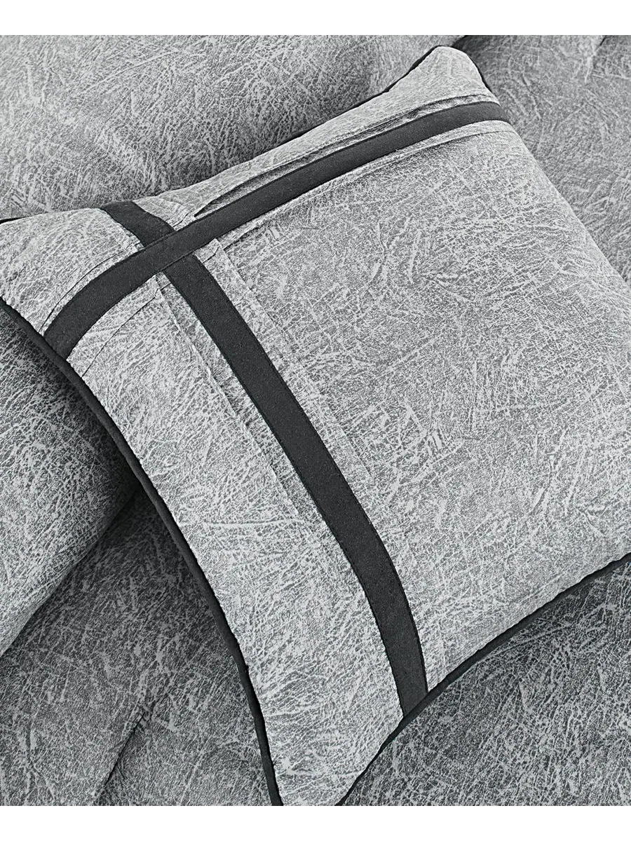 Комплект постельного белья Boone Microsuede из 7 предметов, размер Queen Madison Park — изображение 5 из 6, серый
