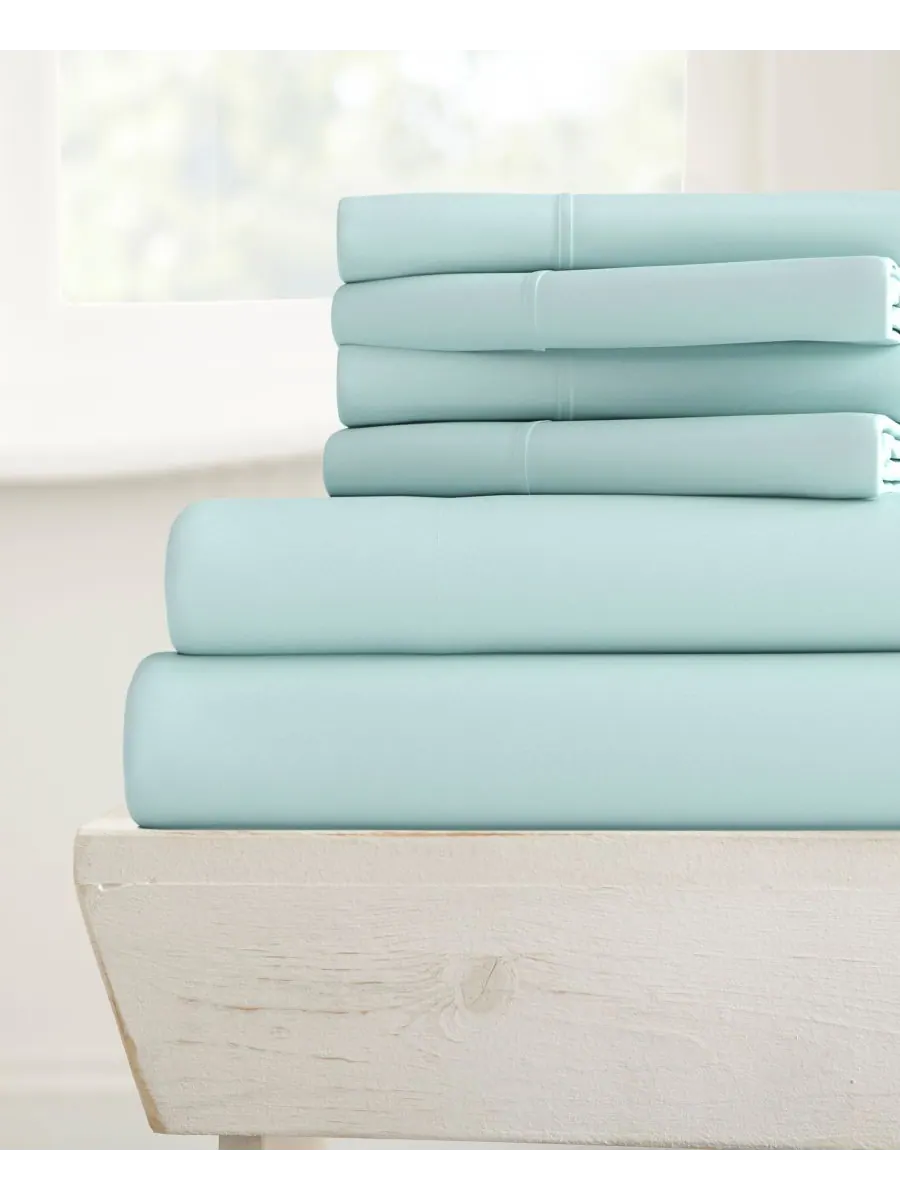 Комплект постельного белья Solids in Style из 6 предметов, размер California King Ienjoy Home — изображение 1 из 6, голубой