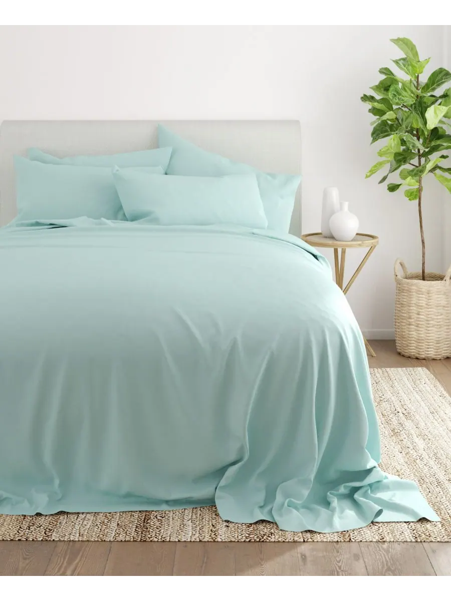 Комплект постельного белья Solids in Style из 6 предметов, размер California King Ienjoy Home — изображение 4 из 6, голубой