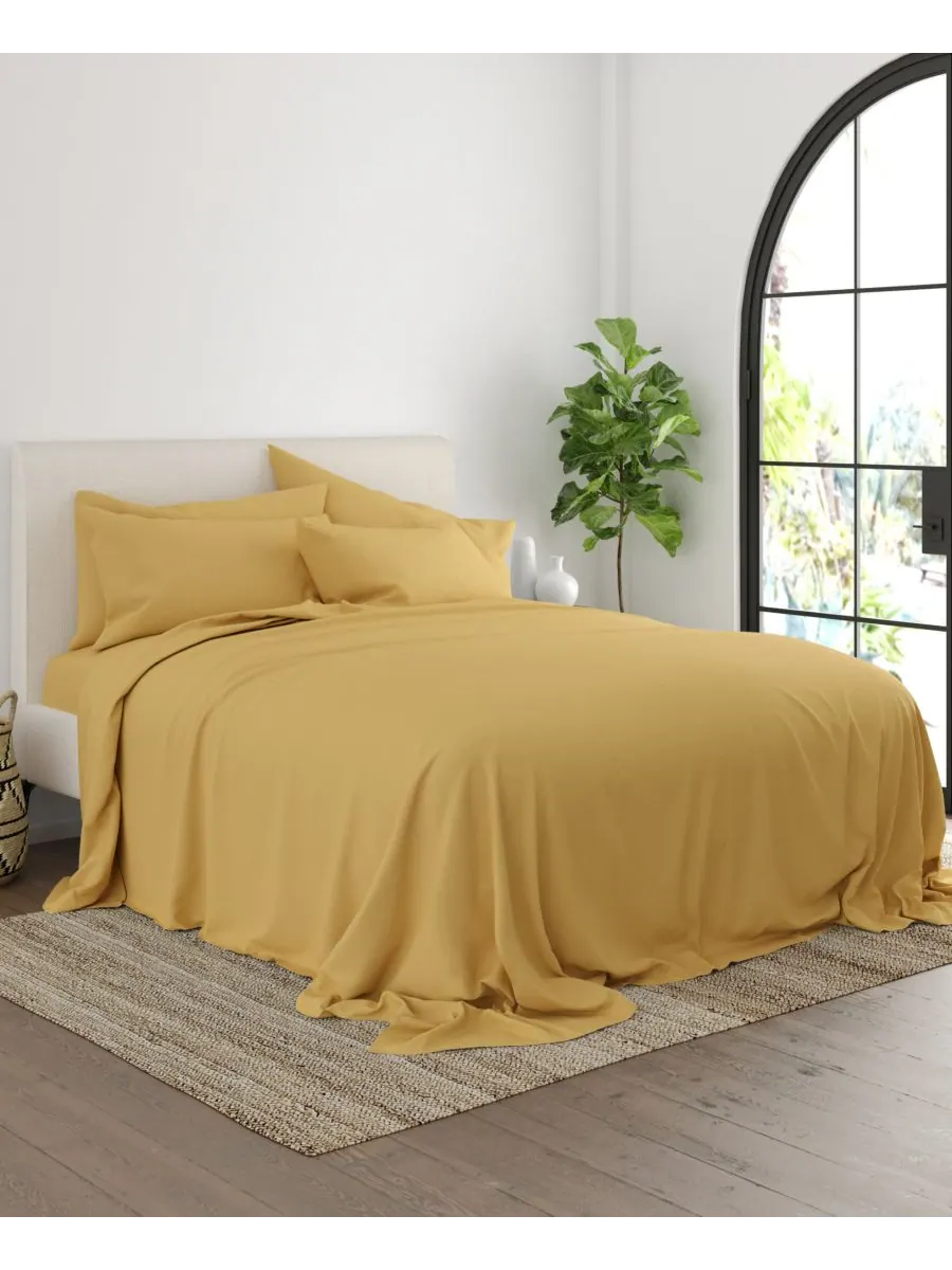 Комплект постельного белья Solids in Style из 6 предметов, размер California King Ienjoy Home — изображение 3 из 6, золото