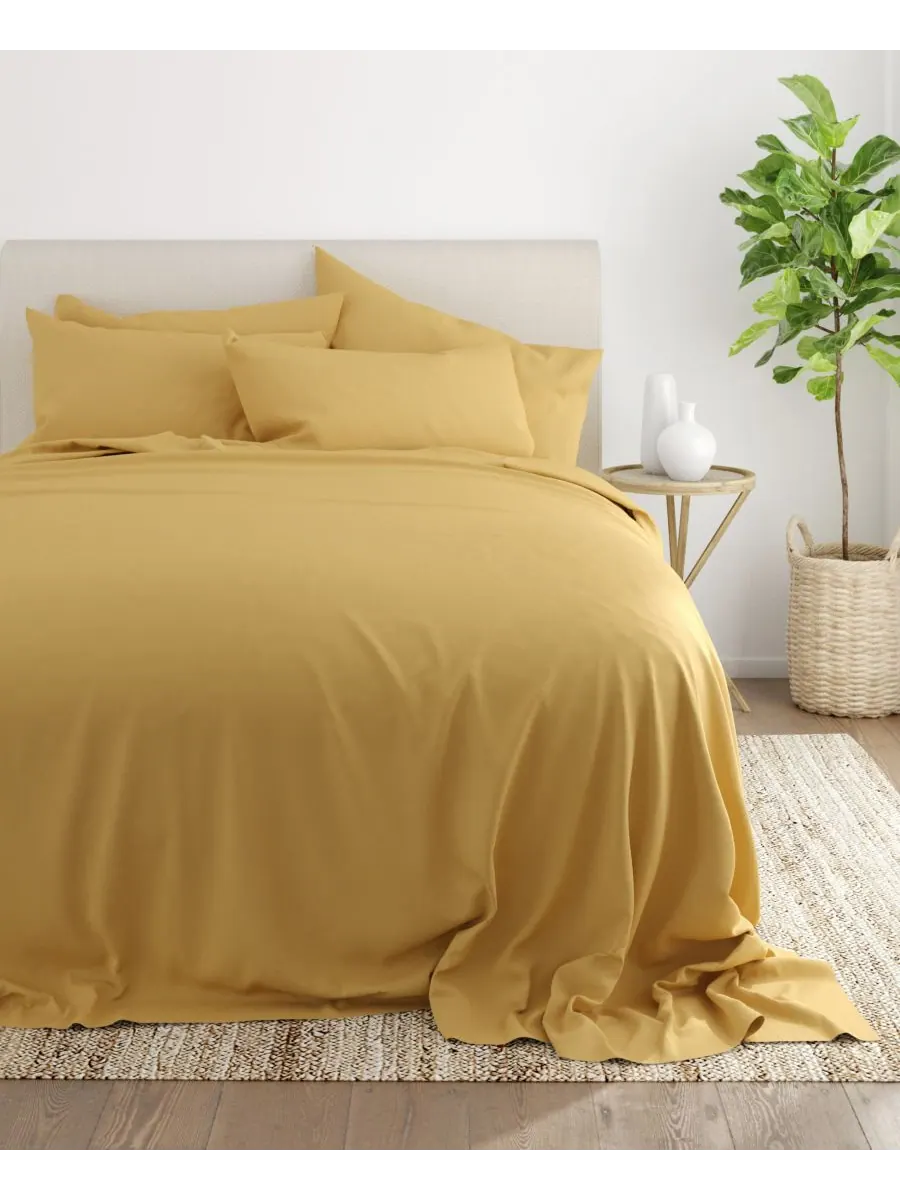 Комплект постельного белья Solids in Style из 6 предметов, размер California King Ienjoy Home — изображение 4 из 6, золото