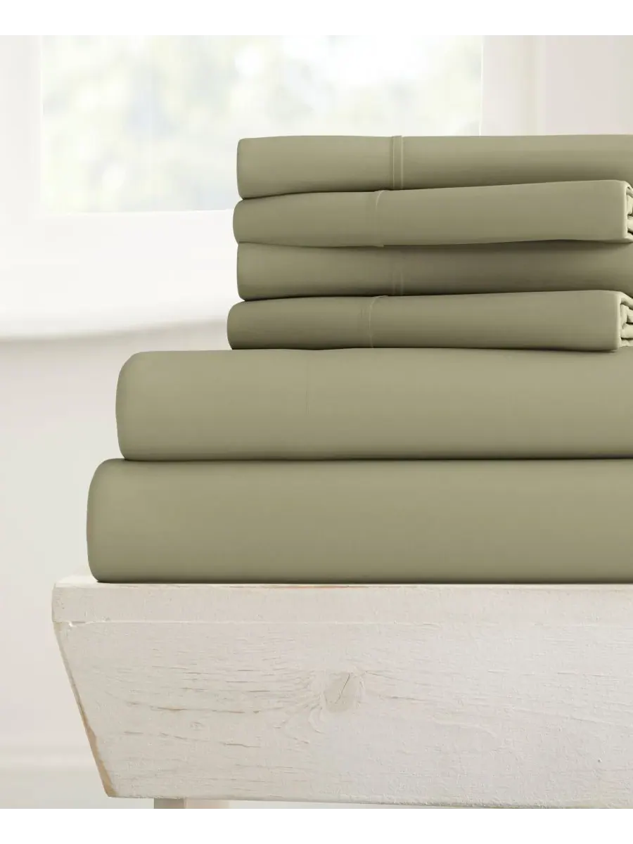 Комплект постельного белья Solids in Style из 6 предметов, размер California King Ienjoy Home — изображение 1 из 6, шалфейный