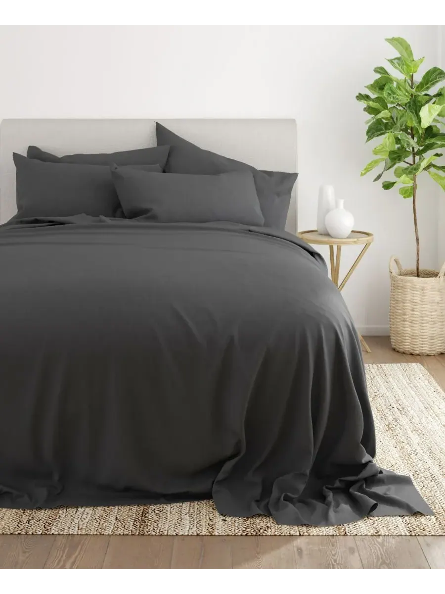 Комплект постельного белья Solids in Style из 6 предметов, размер California King Ienjoy Home — изображение 4 из 6, серый
