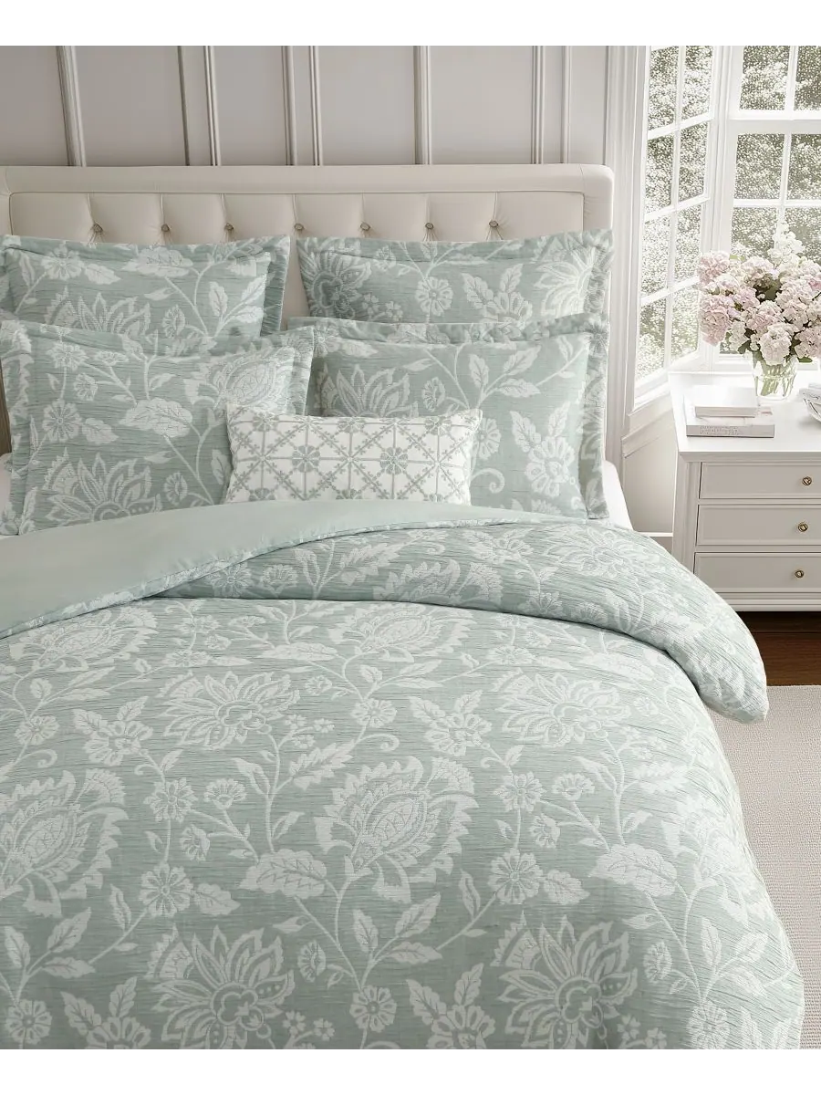 Комплект постельного белья Sarrah Textured из 3 предметов, размер Queen Levtex — изображение 3 из 7, шалфейный