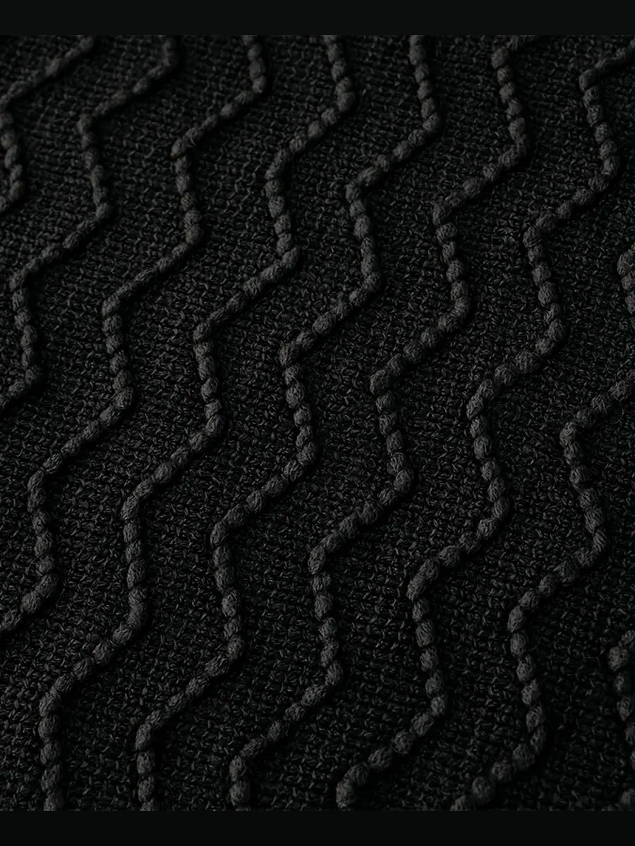 Легкий плед Wave-Link Texture, 50 x 60 дюймов Battilo — изображение 5 из 6, черный