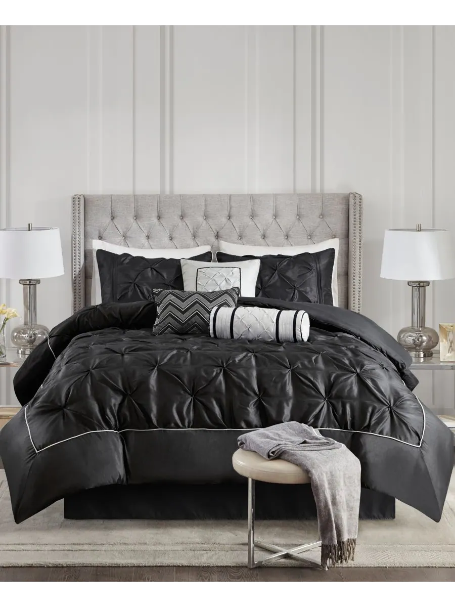 Комплект постельного белья Laurel Tufted из 7 предметов, размер Cal King Madison Park — изображение 1 из 10, черный