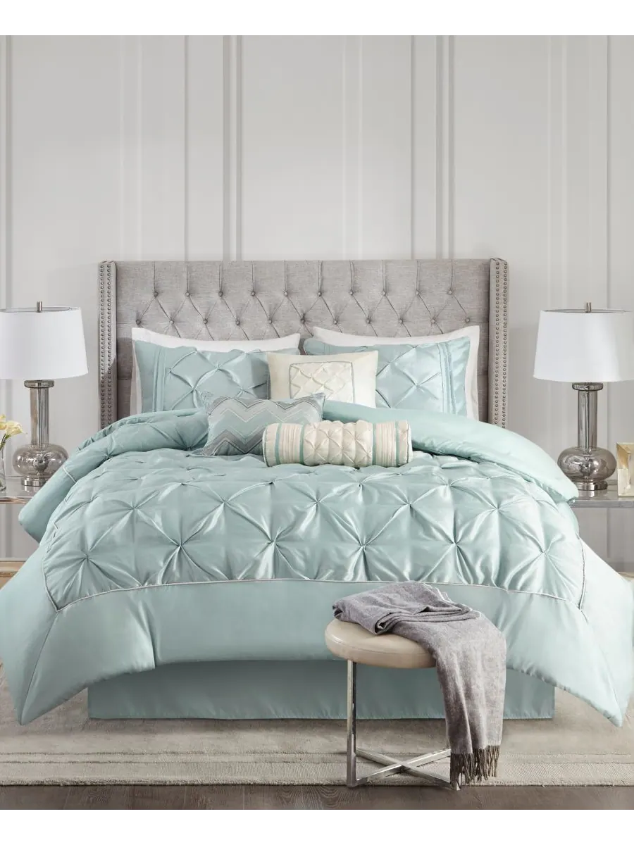 Комплект постельного белья Laurel Tufted из 7 предметов, размер Cal King Madison Park — изображение 1 из 10, морская пена