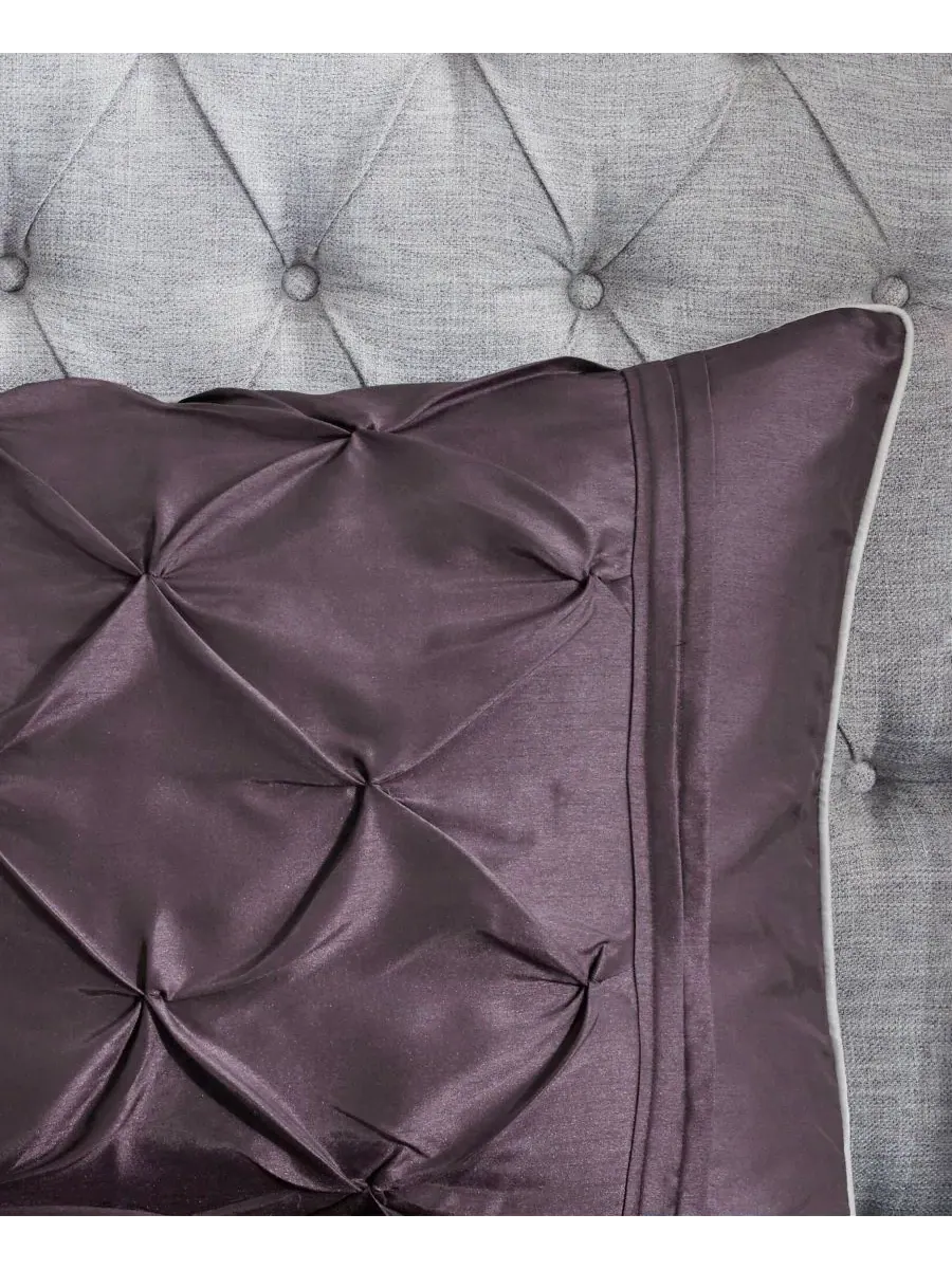 Комплект постельного белья Laurel Tufted из 7 предметов, размер Cal King Madison Park, сливовый — изображение 8 из 10