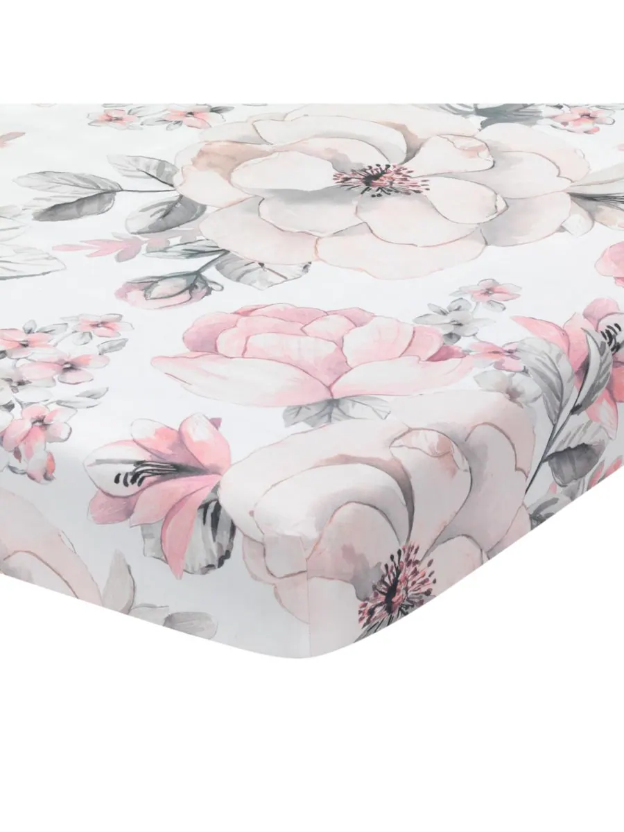 Комплект постельного белья для детской кроватки Signature Botanical Baby Watercolor Floral из 4 — изображение 3 из 10