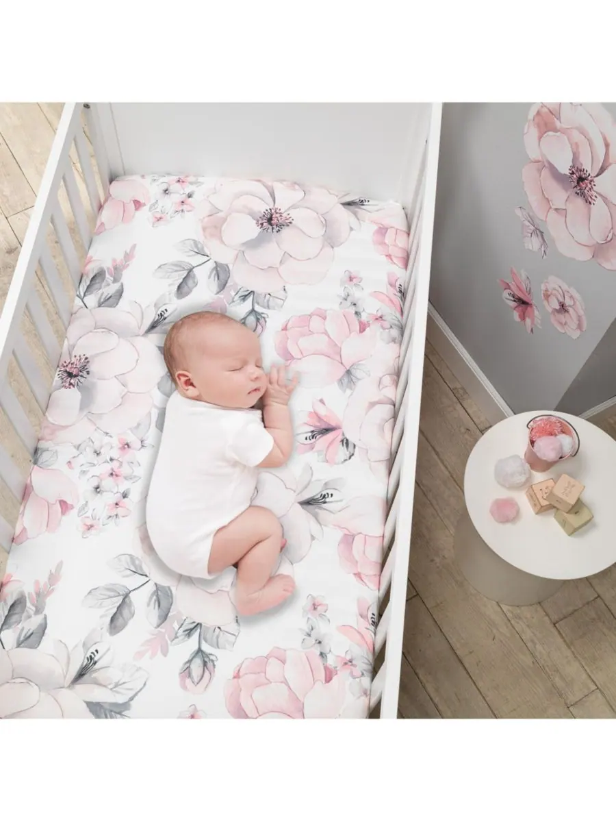 Комплект постельного белья для детской кроватки Signature Botanical Baby Watercolor Floral из 4 — изображение 8 из 10