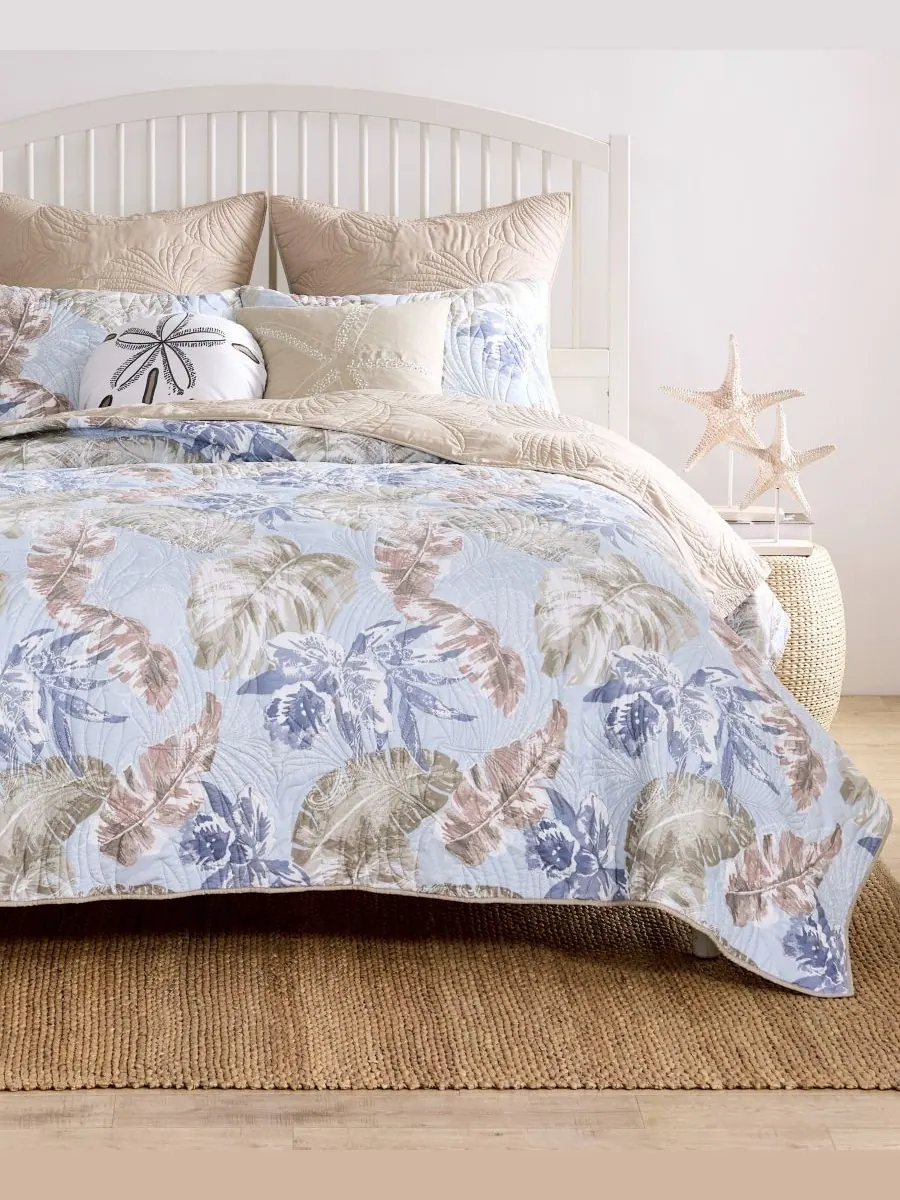 Комплект постельного белья Tropics Coastal Palm из 3 предметов, размер Full/Queen Greenland Home — изображение 4 из 6, дымка