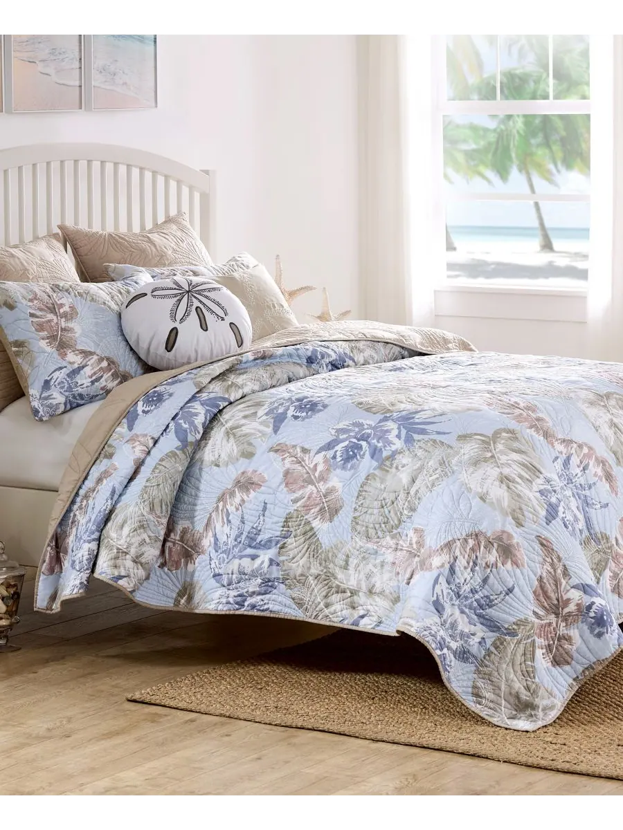 Комплект постельного белья Tropics Coastal Palm из 3 предметов, размер Full/Queen Greenland Home — изображение 6 из 6, дымка