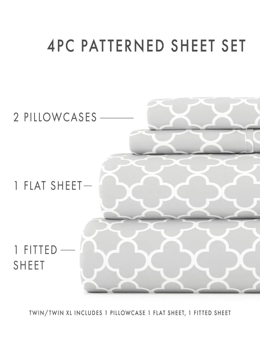 Комплект постельного белья Timeless Classics Premium Ultra Soft Pattern, 4 предмета, размер King — изображение 9 из 9, серый