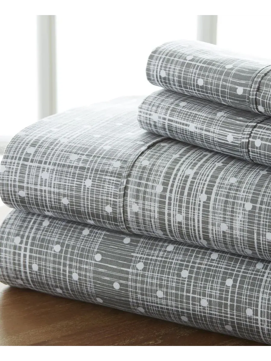 Комплект постельного белья Timeless Classics Premium Ultra Soft Pattern, 4 предмета, размер King — изображение 1 из 8, серый