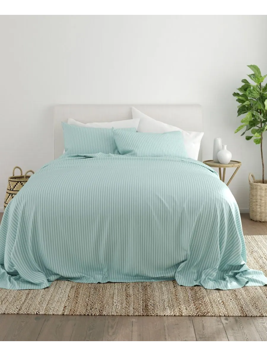 Комплект постельного белья Expressed In Embosed Striped из 4 предметов, размер King ienjoy Home — изображение 2 из 9, голубой