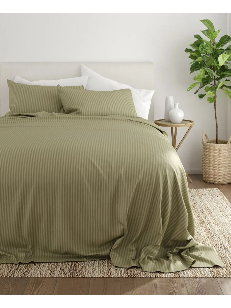 Комплект постельного белья Expressed In Embosed Striped из 4 предметов, размер King Ienjoy Home — изображение 2 из 10