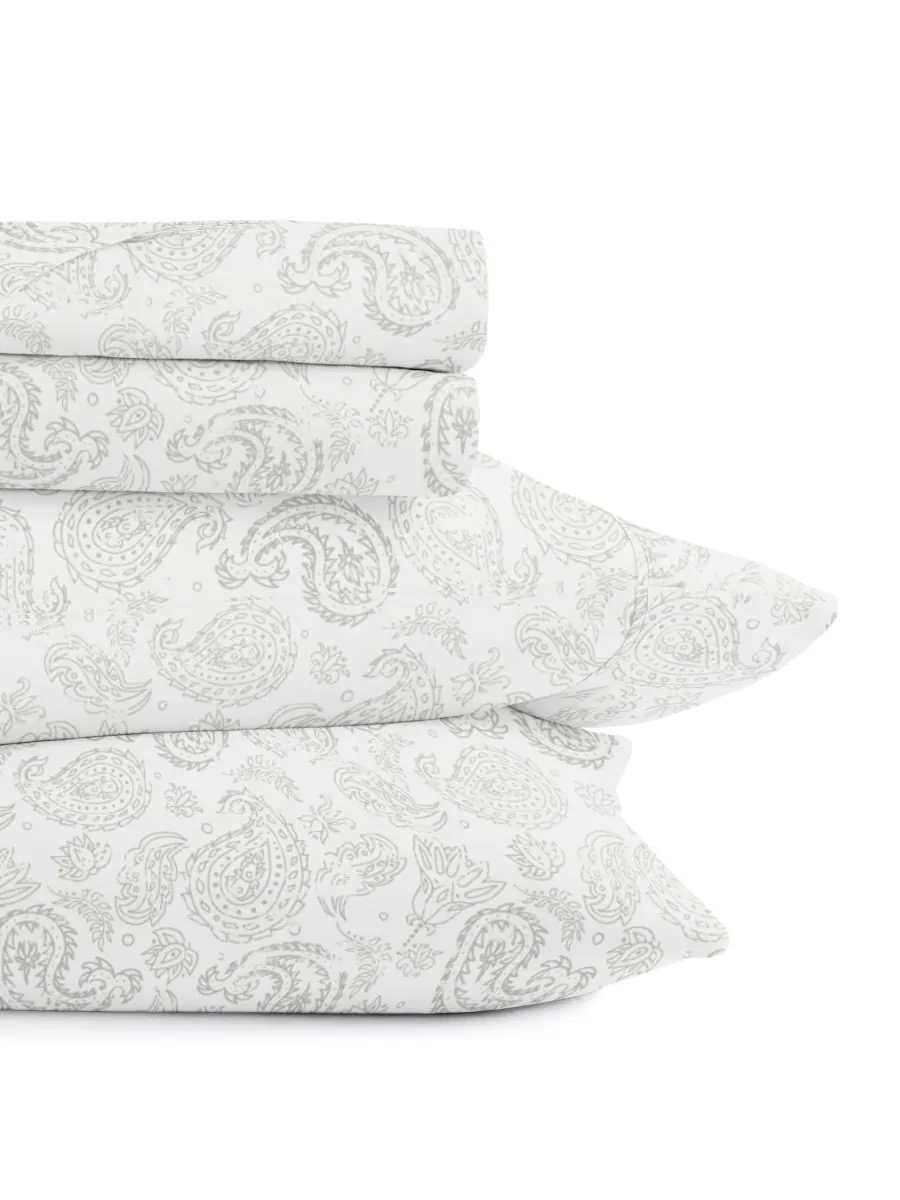 Комплект постельного белья Farmhouse Chic Premium Ultra Soft Pattern, 4 предмета, размер Full — изображение 3 из 10, серый