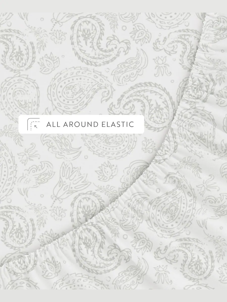 Комплект постельного белья Farmhouse Chic Premium Ultra Soft Pattern, 4 предмета, размер Full — изображение 9 из 10, серый