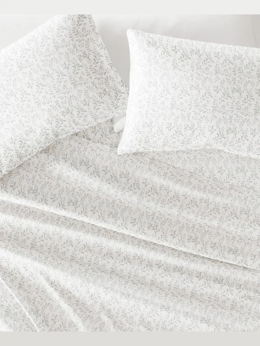Комплект постельного белья Farmhouse Chic Premium Ultra Soft Pattern, 4 предмета, размер Full — изображение 5 из 10, серый