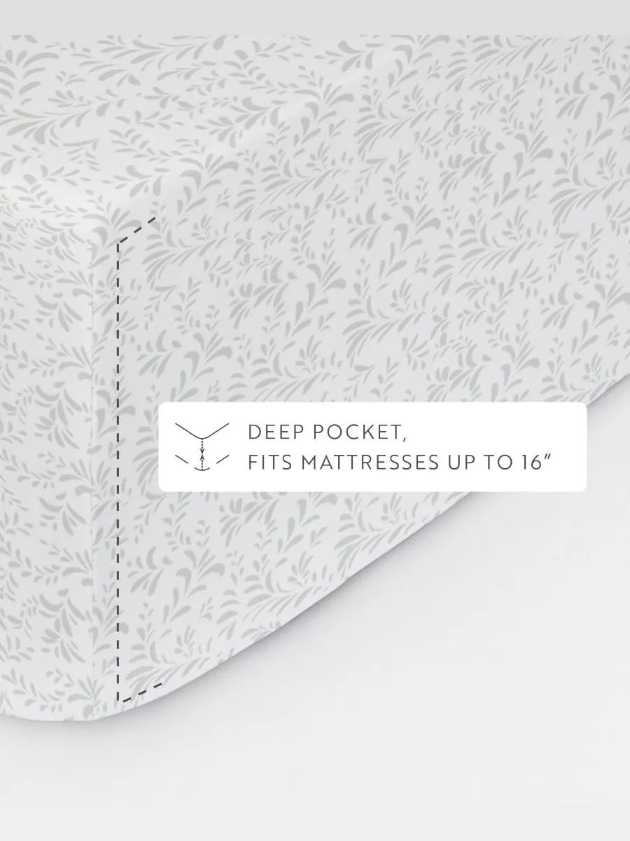Комплект постельного белья Farmhouse Chic Premium Ultra Soft Pattern, 4 предмета, размер Full — изображение 8 из 10, серый