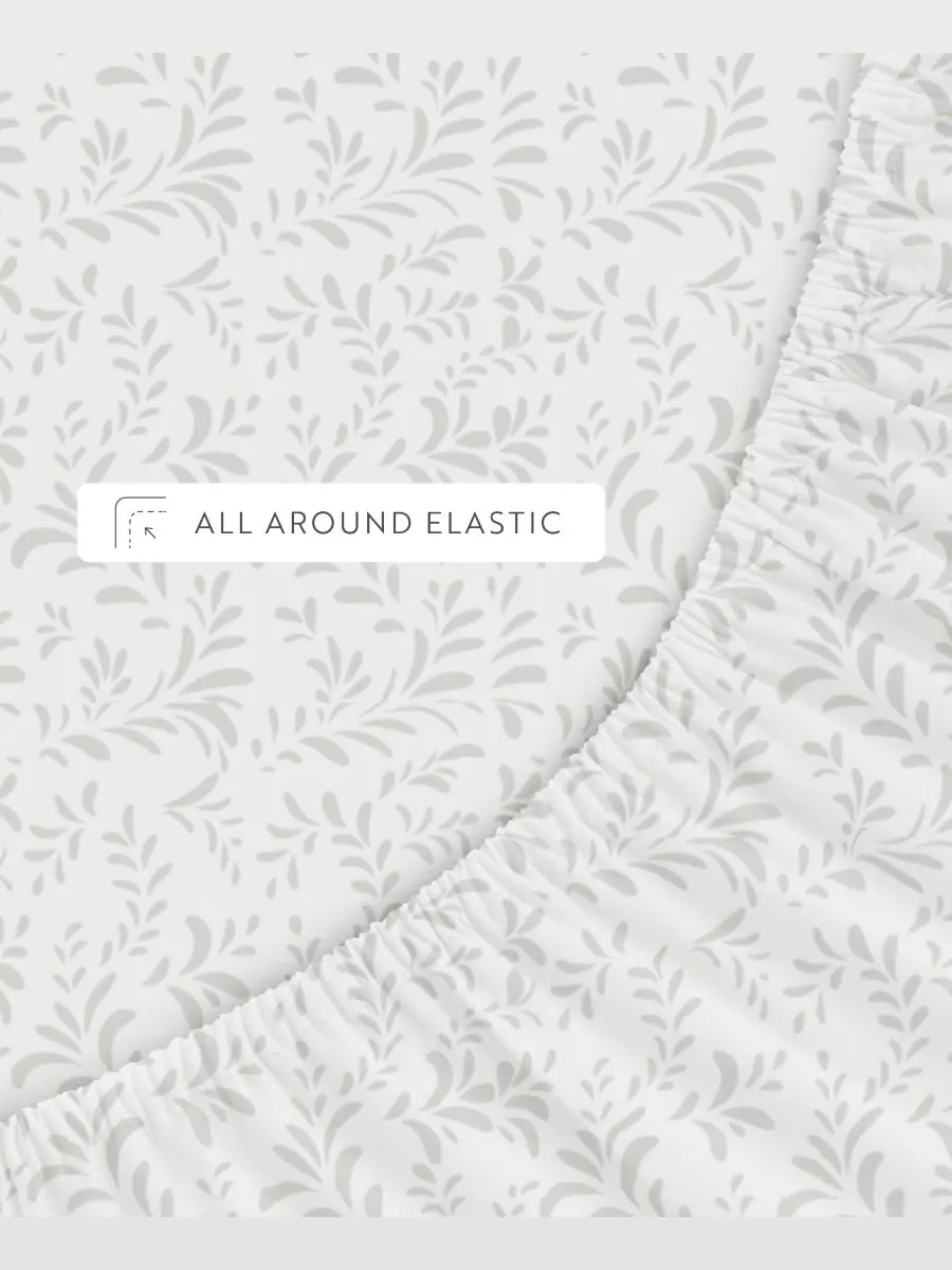 Комплект постельного белья Farmhouse Chic Premium Ultra Soft Pattern, 4 предмета, размер Full — изображение 9 из 10, серый