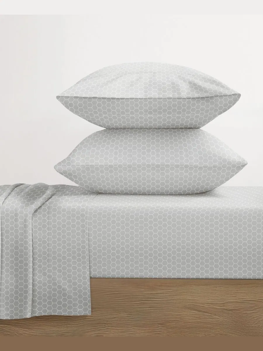 Комплект постельного белья Farmhouse Chic Premium Ultra Soft Pattern, 4 предмета, размер Full — изображение 4 из 10, серый