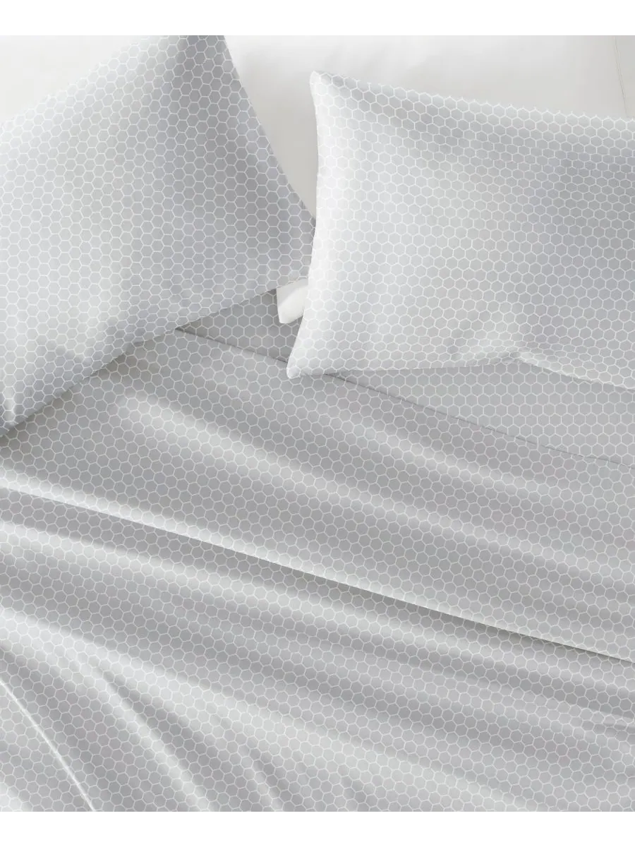 Комплект постельного белья Farmhouse Chic Premium Ultra Soft Pattern, 4 предмета, размер Full — изображение 5 из 10, серый
