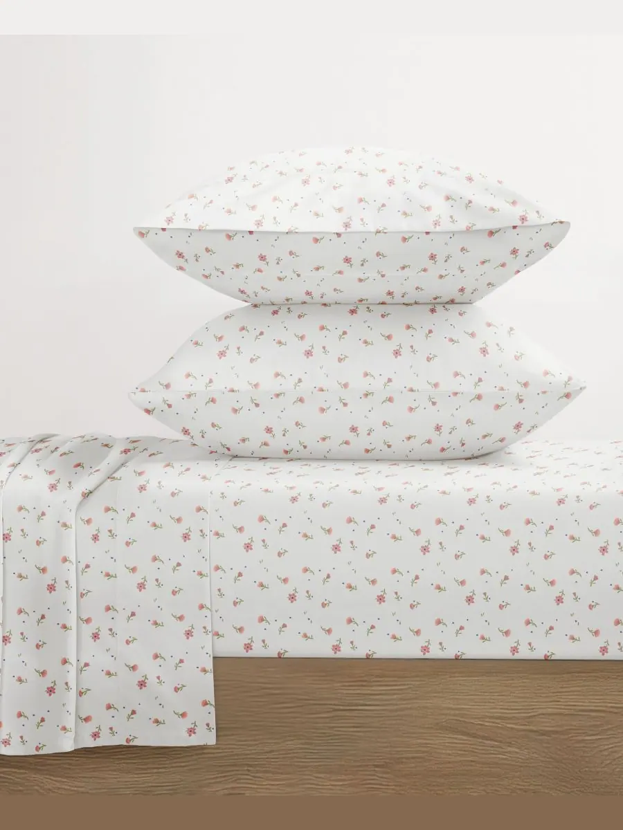 Комплект постельного белья Farmhouse Chic Premium Ultra Soft Pattern, 4 предмета, размер Full — изображение 4 из 10, розовый