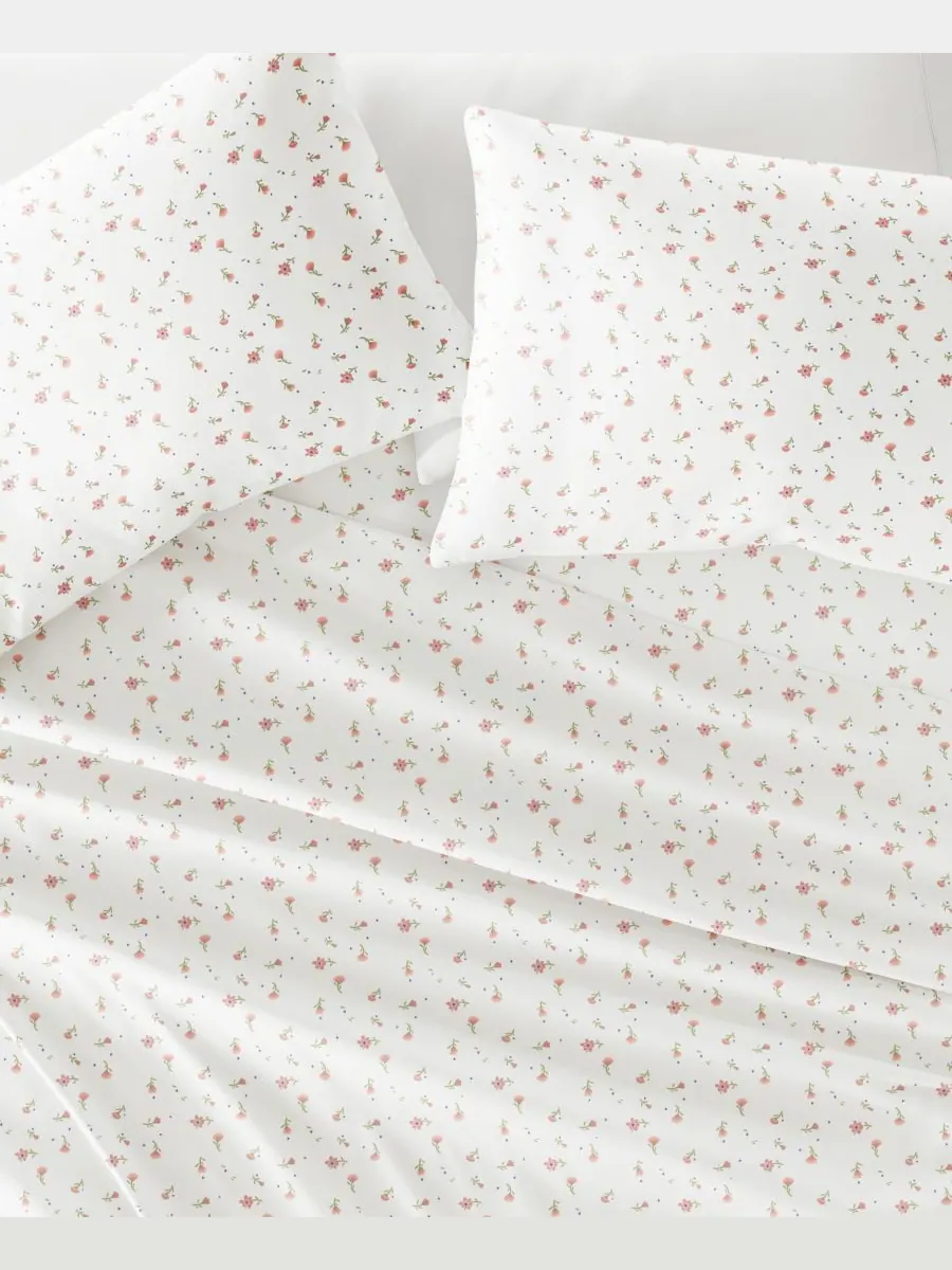 Комплект постельного белья Farmhouse Chic Premium Ultra Soft Pattern, 4 предмета, размер Full — изображение 5 из 10, розовый