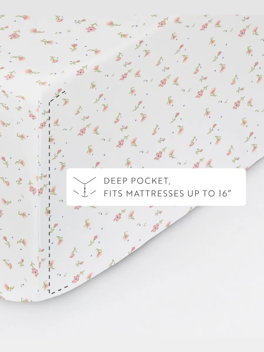Комплект постельного белья Farmhouse Chic Premium Ultra Soft Pattern, 4 предмета, размер Full — изображение 8 из 10, розовый