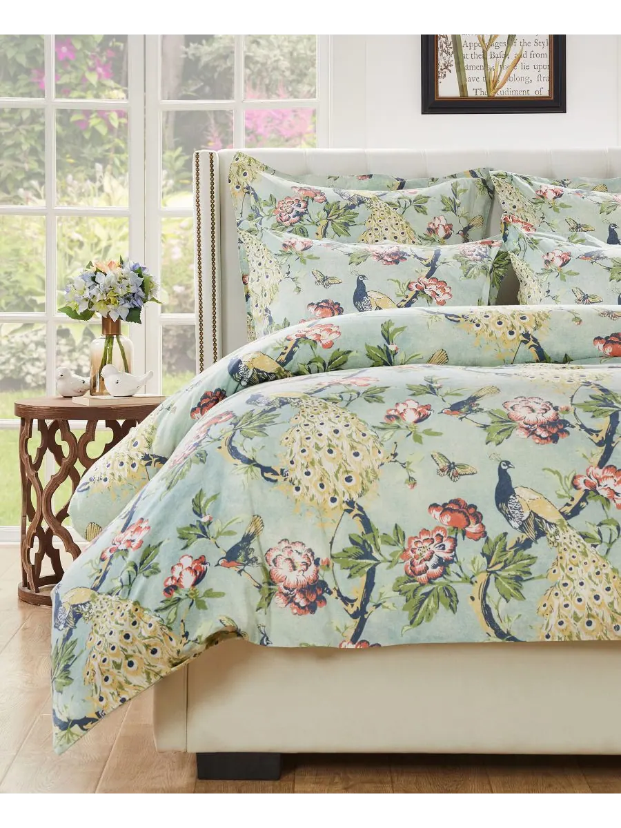 Комплект постельного белья Pavona из 3 предметов, размер Full/Queen Greenland Home Fashions — изображение 2 из 5, зеленый