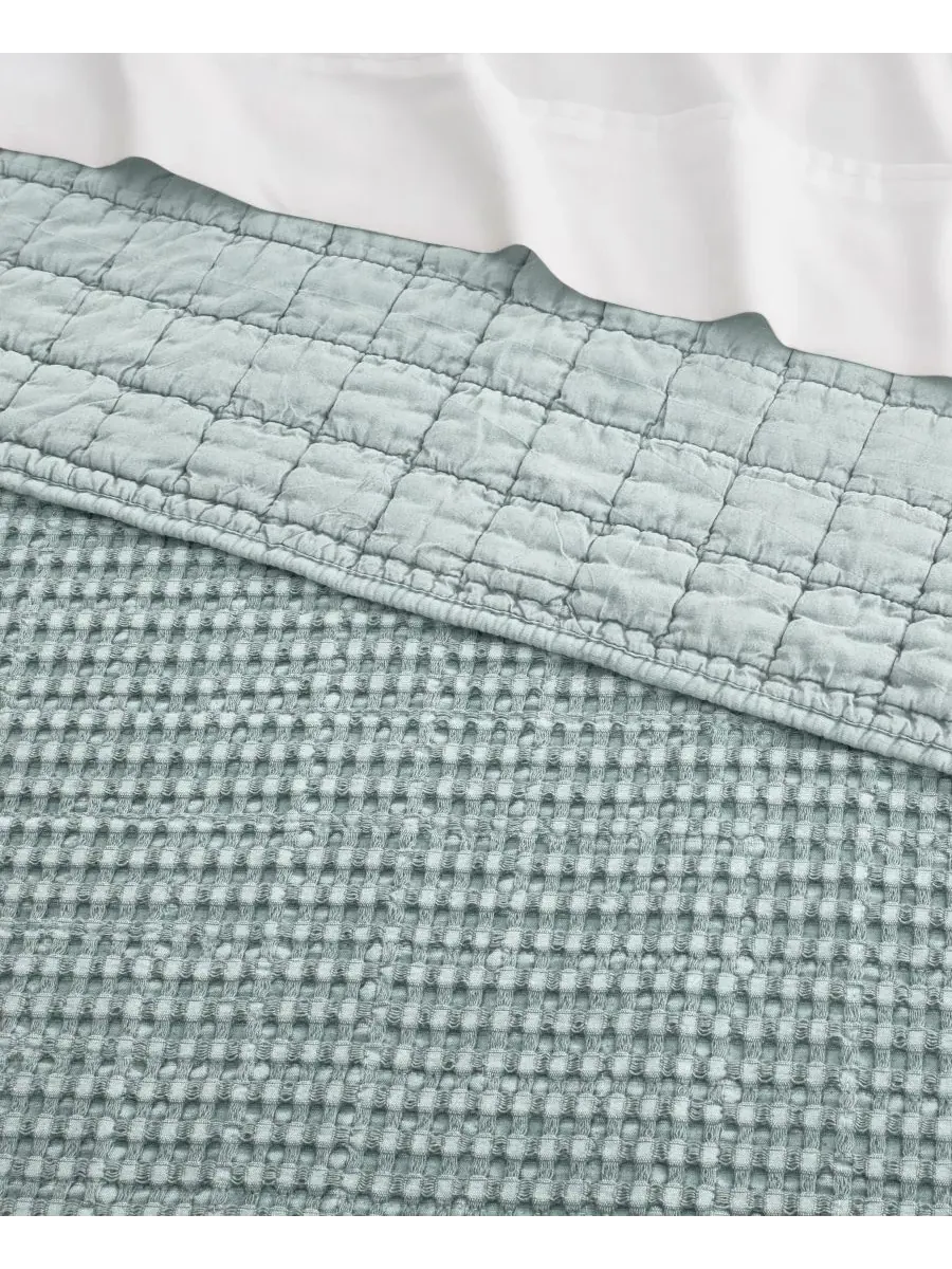Комплект постельного белья Mills Waffle Textured, 2 предмета, размер Twin/Twin XL Levtex — изображение 4 из 4, голубой