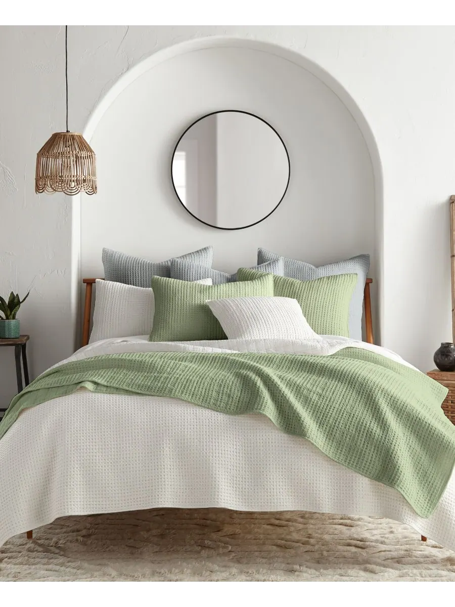 Комплект постельного белья Mills Waffle Textured, 2 предмета, размер Twin/Twin XL Levtex — изображение 2 из 5, шалфейный