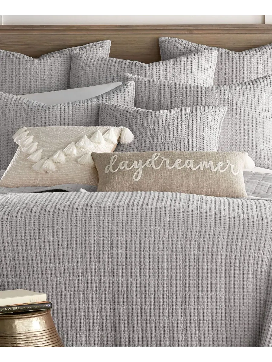 Комплект постельного белья Mills Waffle Textured, 2 предмета, размер Twin/Twin XL Levtex — изображение 2 из 3, серый