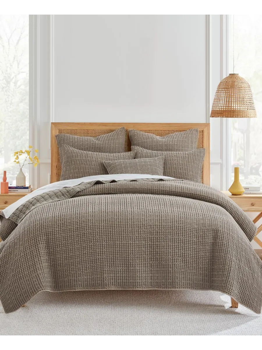 Комплект постельного белья Mills Waffle Textured, 2 предмета, размер Twin/Twin XL Levtex, цвет coco