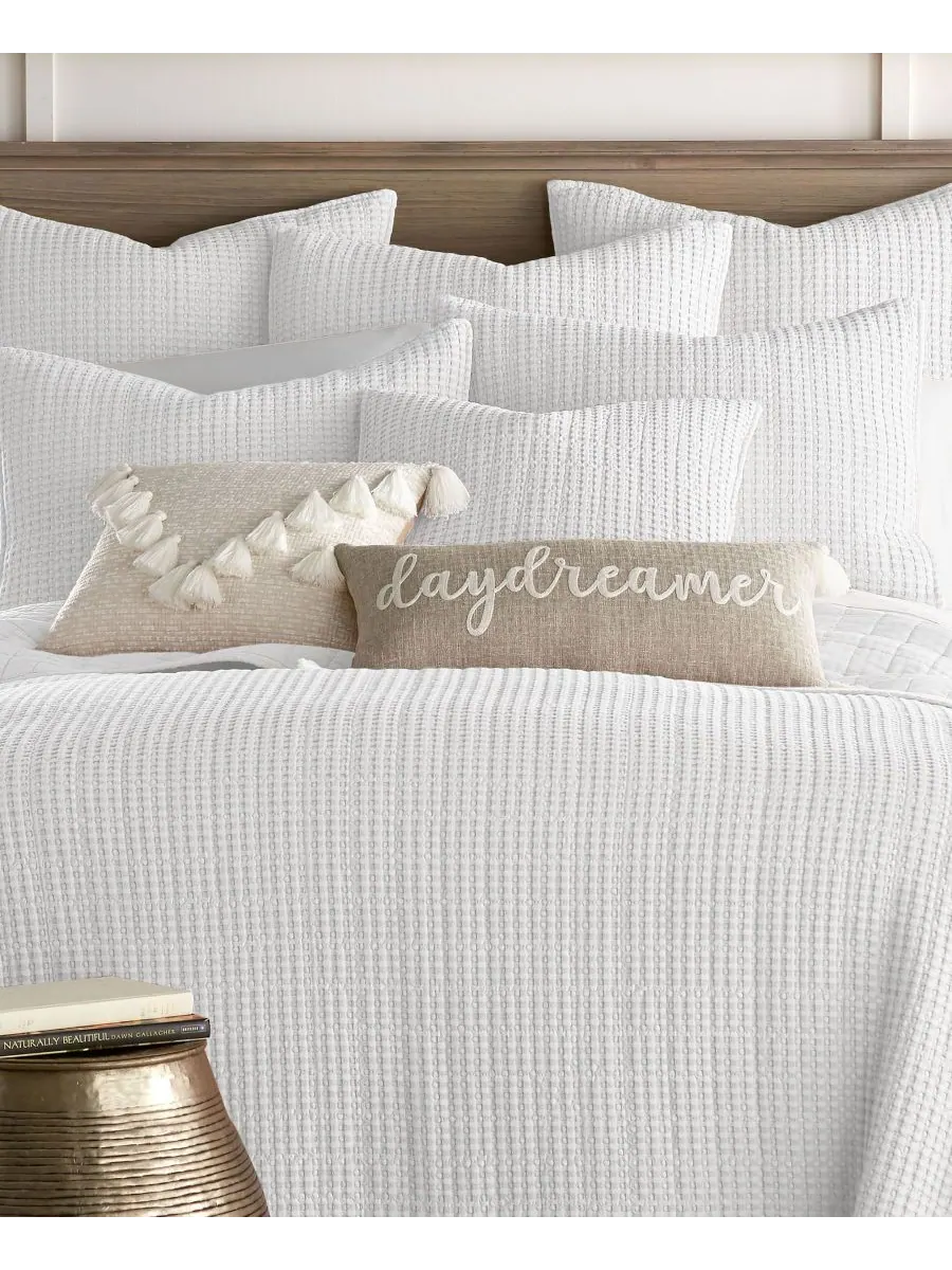 Комплект постельного белья Mills Waffle Textured, 2 предмета, размер Twin/Twin XL Levtex — изображение 2 из 3, белый
