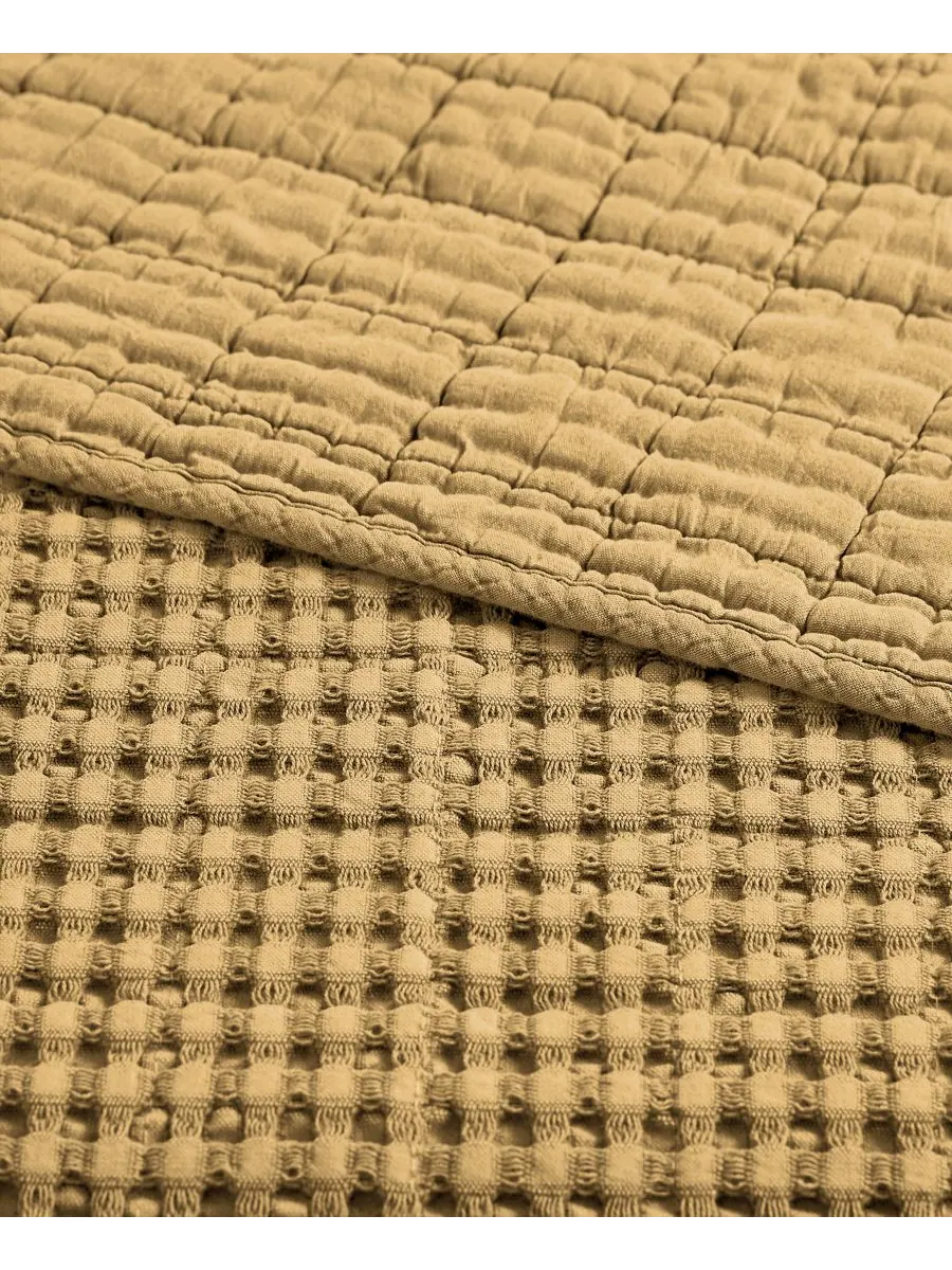Комплект постельного белья Mills Waffle Textured, 2 предмета, размер Twin/Twin XL Levtex — изображение 5 из 6, желтый