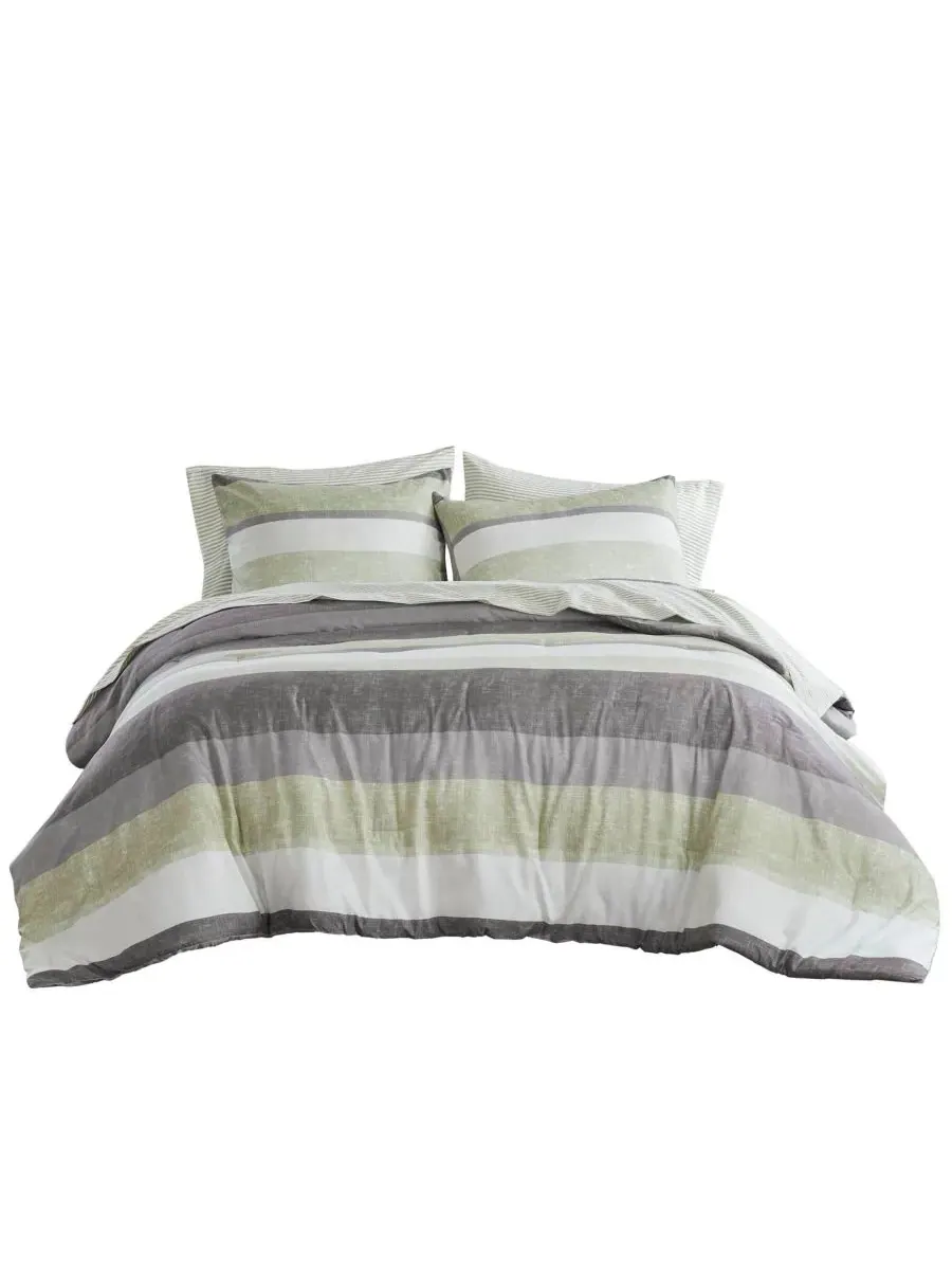 Комплект постельного белья Jaxon Wide Stripe из 7 предметов, размер California King Madison Park — изображение 2 из 9