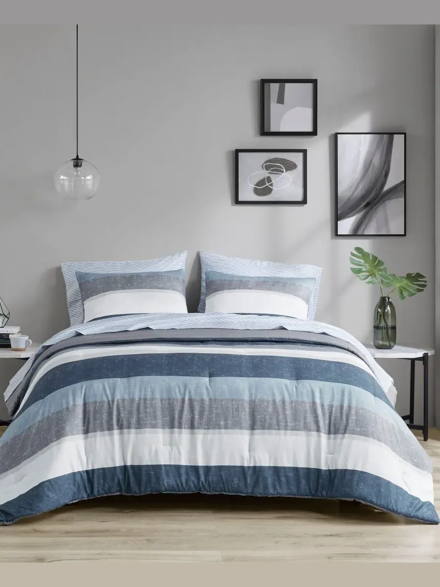 Комплект постельного белья Jaxon Wide Stripe из 7 предметов, размер California King Madison Park — изображение 1 из 10