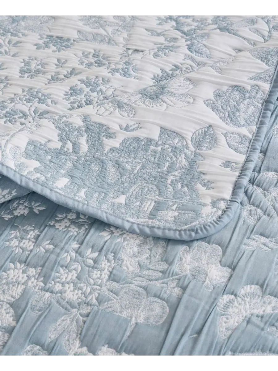 Двусторонний плед из матлассе в стиле пэчворк, 127 x 152 см Greenland Home Fashions — изображение 5 из 8, синий