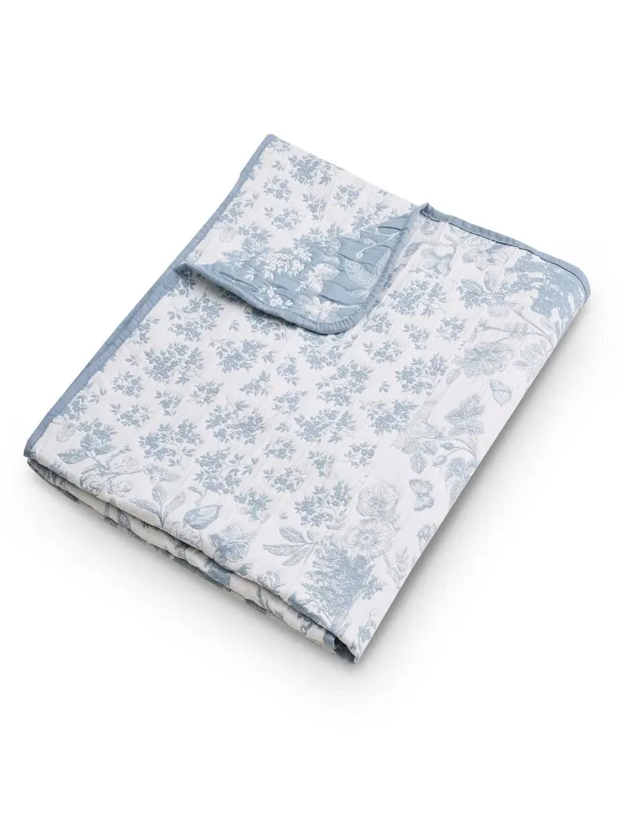 Двусторонний плед из матлассе в стиле пэчворк, 127 x 152 см Greenland Home Fashions — изображение 6 из 8, синий