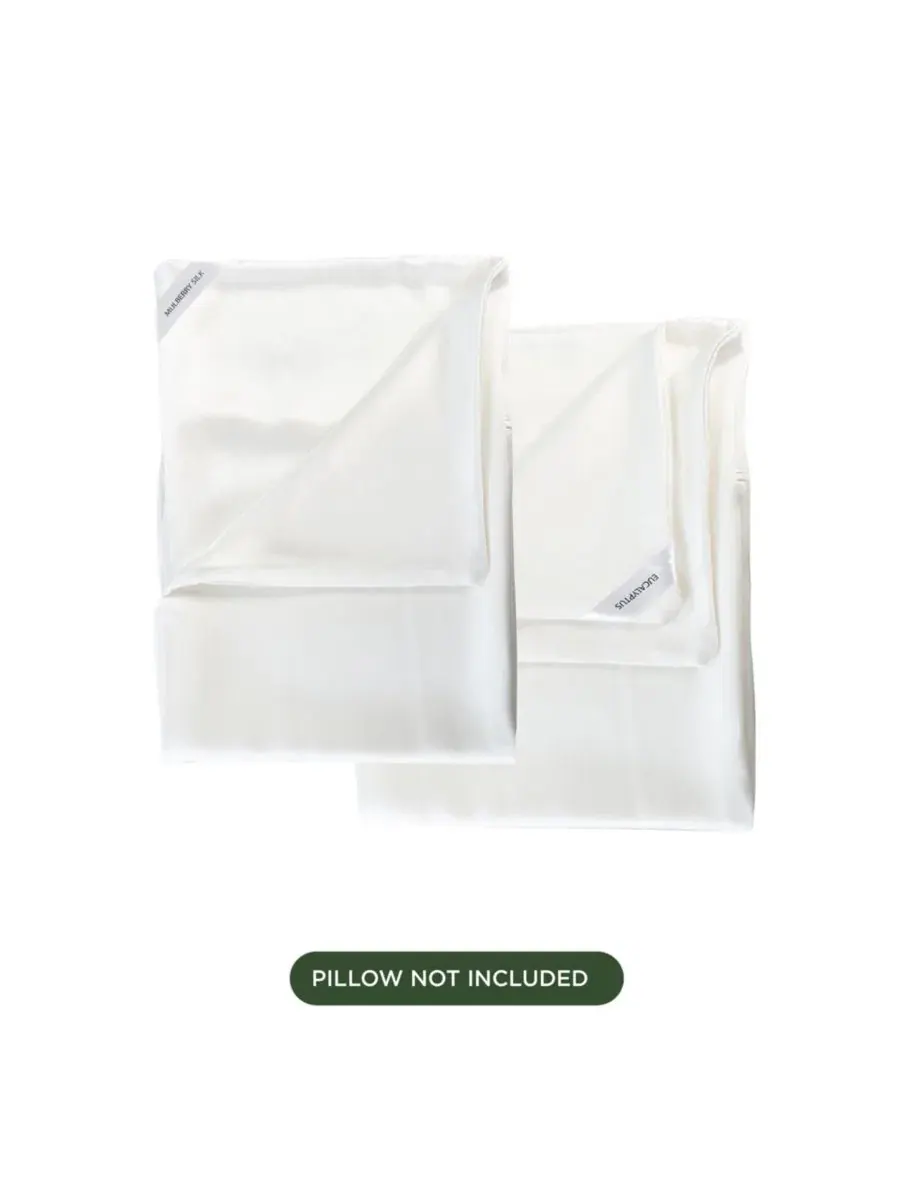 Наволочка DualSilk, 22 момме, смесь 100% тутового шелка и эвкалипта, мягкая, дышащая и роскошная — изображение 4 из 11, белый