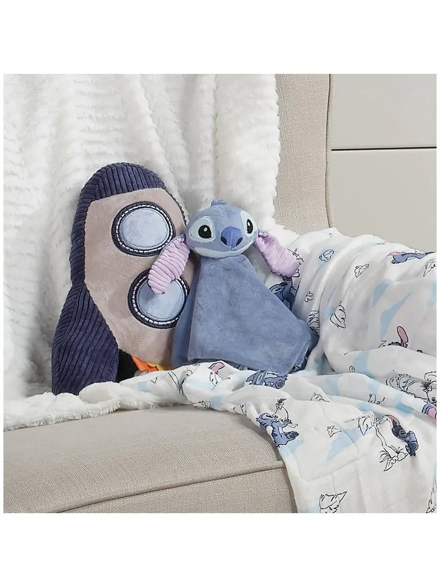 Мягкая плюшевая игрушка-пледчик Disney Baby/Toddler Stitch с ягнятами и плющом - синяя Lambs & Ivy — изображение 3 из 4