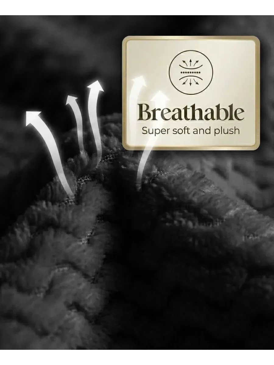 Плед из флиса Pebbled Popcorn Texture, Full/Queen Superior — изображение 4 из 8, черный